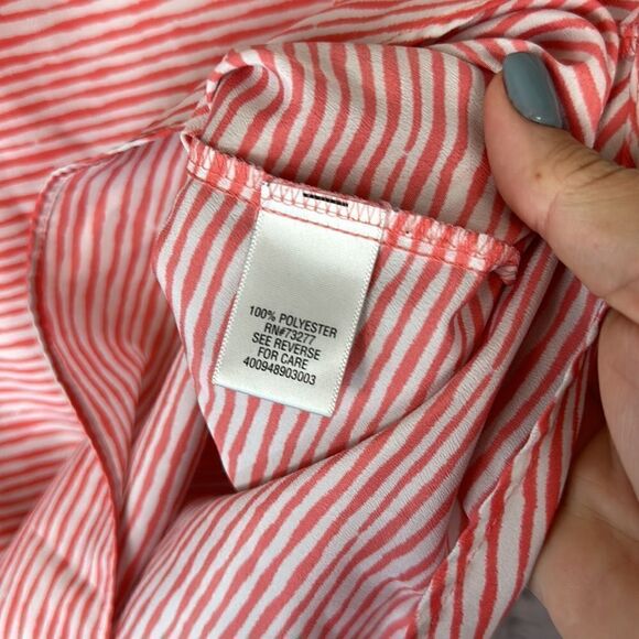 Apt. 9 Coral and White Striped Blouse Size Medium - Picture 4 of 5